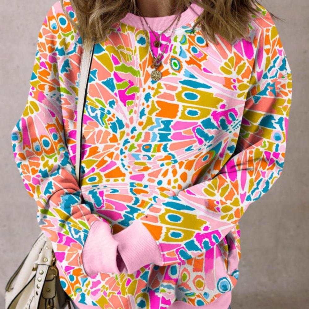 BOUTIQUE Colorful Abstract Pattern Women's Sweater